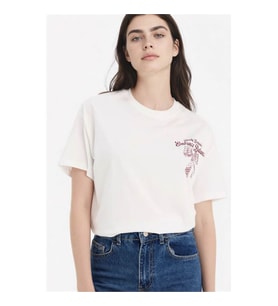 Defacto Oversıze Baskılı Beyaz Kadın T-Shirt G5906AX/WT32