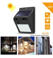 Technojet 1 Adet 30 Ledli Solar Bahçe Aydınlatma Lamba Dış Mekan Güneş Enerjili