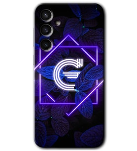 Galaxy S23 FE Kılıf HD Desen Baskılı Arka Kapak - Dark Neon Yaprak G Harfi