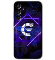 Galaxy S23 FE Kılıf HD Desen Baskılı Arka Kapak - Dark Neon Yaprak G Harfi