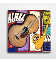 Müzik Modern Sanat Kare Kanvas Tablo