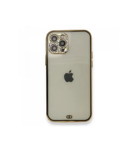 Newface Apple iPhone 12 Pro Kılıf Liva Taşlı Silikon - Siyah