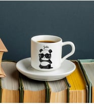 Panda Tasarımlı Türk Kahvesi Fincanı Kişiye Özel