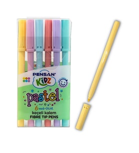 Keçeli Kalem 6 Lı Pastel Renkler Pensan Pastel Keçeli Kalem 1 Paket (Karışık)