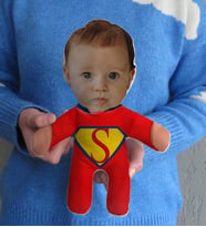 BK Gift Kişiye Özel Fotoğraflı Süper Kahraman Bebek Yastık-13