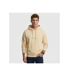 %100 pamuk kapüşonlu erkek bej sweat