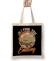 Cute & Funny I Find You Emusing Amusing Emu Pun Bez Çanta Uzun Saplı