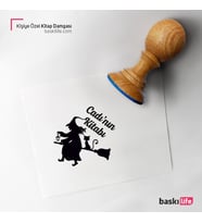 Cadı Kedi Kişiye Özel Kitap Damgası Kitap Mührü Kaşe Kitap Mühür Özel Damga 398