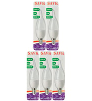 (5 Adet) Şavk 5,5W (37W) Sarı Işık (3000K) E14 Duylu (İnce Duy) Led Kıvrık Ampul