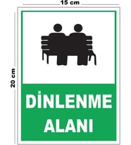 Metal Dinlenme Alanı 15cm x 20cm Uyarı Levhası Yönlendirme Tabelası
