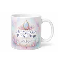 İsme Özel Ekim Ayı Doğum Taşı Opal Baskılı Kupa Bardak Hediye