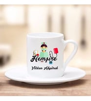 Hemşireye Özel Türk Kahve Fincanı (Beyaz)