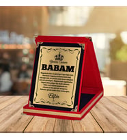 Kişiye Özel Baskılı Babalar Günü Plaketi (Kırmızı)
