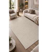 Silva Serisi Krem Bej Minimal Çizgili Modern Halı LT517A