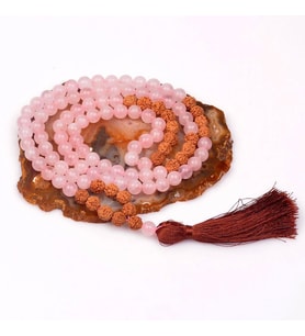 Pembe Kuvars Taşı Mala Tesbih - 108 Habbeli