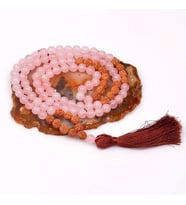 Pembe Kuvars Taşı Mala Tesbih - 108 Habbeli