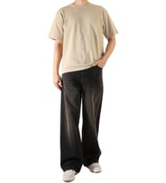 Denim Siyah Wide Leg Pantolon