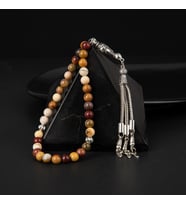 Sarı Jasper Doğal Taş Tesbih 33lük - 6mm (Çok Renkli)