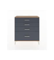 Arges Şifonyer 4 Çekmeceli 88x30x96 Çam-Antrasit