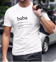 BK Home Baba Tasarımlı Beyaz T-Shirt-1