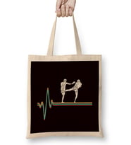 Retro Heartbeat Kickboxer Vintage Kickboxing Fighter Sports Bez Çanta Uzun Saplı