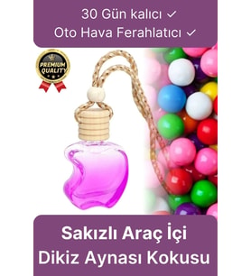 Yüksek Kalite 30 Gün Kalıcı Taze Ferah Hava Sakız Kokulu Araba Araç İçi Dikiz Aynası Oto Kokusu 8 ml