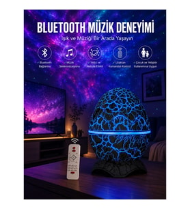 Mey İthalat® Dinozor Speaker Renk Değiştirme Projeksiyon Modu Bluetooth Hoparlör Gece Lambası Yeni N