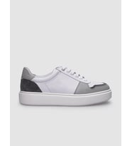 %100 Hakiki Deri Beyaz - Gri Erkek Sneaker