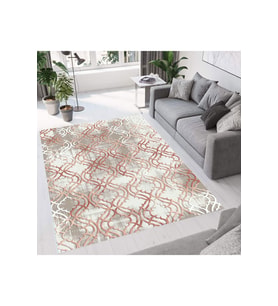 Rovigo Home Dijital Baskı Yıkanabilir Kaymaz Taban Salon Halısı  RVG0674 (Krem)
