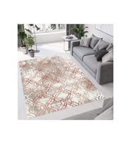 Rovigo Home Dijital Baskı Yıkanabilir Kaymaz Taban Salon Halısı  RVG0674 (Krem)