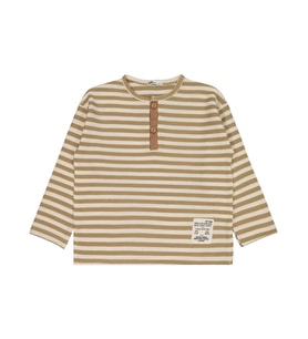 Civil Boys Çizgili Sahte Patlı 6-9 Yaş Sweatshirt - Kahve