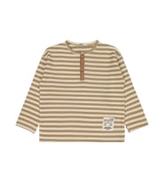 Civil Boys Çizgili Sahte Patlı 6-9 Yaş Sweatshirt - Kahve