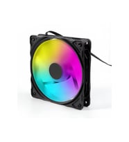 BUBALUS B-120B Siyah 12cm Kasa İçi Uyumlu Rainbow Işıklı Fan