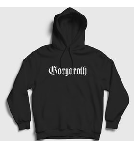 Presmono Unisex Siyah Logo Gorgoroth Kapüşonlu Sweatshirt 53682tt