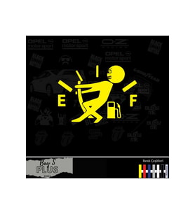 Oto Yakıt Depo Kapağı Sticker Sarı 15 Cm