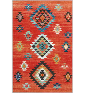 Eliana Home Baskılı, Yıkanabilir Kaymaz Taban Salon Halısı LNA1022 100x150 cm (Kırmızı)