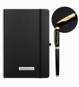 Kişiye Özel Siyah Defter & Kişiye Özel Dolma Kalem