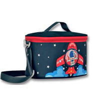 Ümit Çanta Cennec Erkek Çocuk Lacivert-Kırmızı Astronot Baskılı Thermo Beslenme Çantası (Çok Renkli)