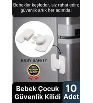 Özel Üretim Buzdolabı Çekmece Dolap Pencere Sabitleyici 10 Adet Çocuk Bebek Koruyucu Güvenlik Kilidi