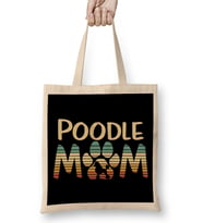 Poodle Mom Cute Funny Retro Dog Mom Bez Çanta Uzun Saplı