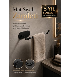 Çelik Siyah 304 Paslanmaz Havlu Askısı, Banyo Havluluk