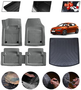 Seat Leon Station Wagon 2012-2020 Uyumlu Paspas Araca Özel Bagaj Havuzu MBS Gri