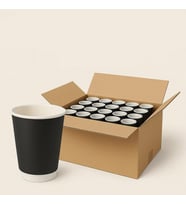 Ekstra Kalın Yakmaz Kağıt Bardak - Double Karton Bardak - 8 Oz - 25 Adetlik 20 Paket - Koli