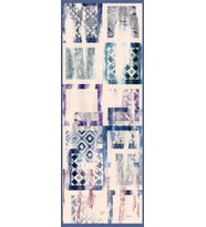 Eskitme Desen Dora Seri Şal Eşarp Askısı İle Birlikte 75x200 Krem İndigo-75x200