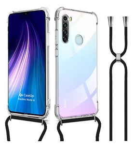Xiaomi Redmi Note 8 Şeffaf Boyun - Omuz Askılı İpli Kılıf (Siyah)