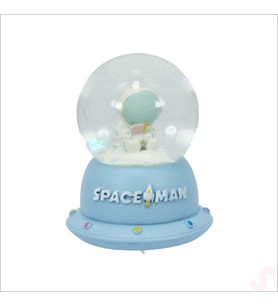 Uçuşan Yıldızlı,7,5cm x 4,5cm Led Işıklı Astronot Küre - Mavi (STD)