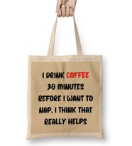 CAT Funny Coffee Drinks Art Lover Gift Quote - Vintage Retro Rainbow Style Bez Çanta Uzun Saplı