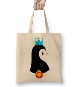 Pinguim Pengüen Bez Çanta Uzun Saplı