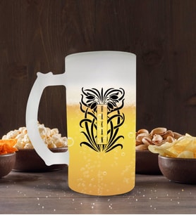 BK Gift Kişiye Özel İsimli Buzlu Cam Bira Bardağı 50cl-22 (Beyaz)
