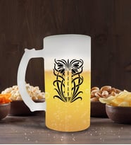 BK Gift Kişiye Özel İsimli Buzlu Cam Bira Bardağı 50cl-22 (Beyaz)